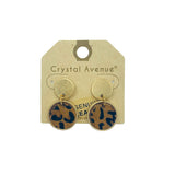 18mm Round Hair on Hide Leather Leopard Print Drop Earrings (0.70x1.20in)