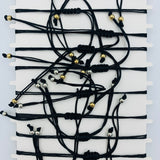 Yin Yang Beaded Drawstring Friendship Bracelets - Bulk 12 pcs (IBR-2416)