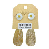 Teardrop Animal Print Dangle Earrings - Cheetah, Jaguar Print, 3 Colors (0.75x2.25in)