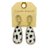 Teardrop Animal Print Dangle Earrings - Cheetah, Jaguar Print, 3 Colors (0.75x2.25in)