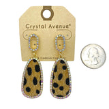 Teardrop Animal Print Dangle Earrings - Cheetah, Jaguar Print, 3 Colors (0.75x2.25in)