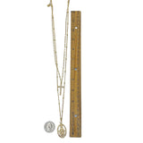 Virgin Mary Guadalupe Cross 2 Layer Necklace in Silver or Gold (19in/24+3in)