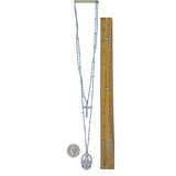 Virgin Mary Guadalupe Cross 2 Layer Necklace in Silver or Gold (19in/24+3in)