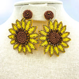 Sunflower Seed Bead Earrings