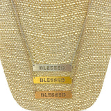 "Blessed" Bar Necklace - Style 3 - Available in 3 Colors