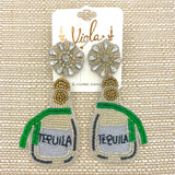 Tequila Bottle Seed Bead Earrings