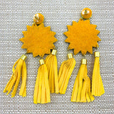 Sunflower Seed Bead Tassel Earrings