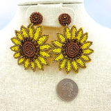 Sunflower Seed Bead Earrings