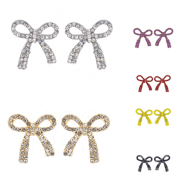 Bow Post Stud Earrings (0.8x0.9in)