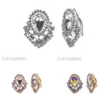 Teardrop Baguette Clip On Earrings (0.94x1.13in)