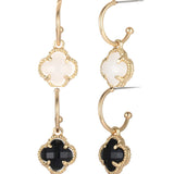 12 mm Clover Open Hoop Earrings (0.45x0.45in)