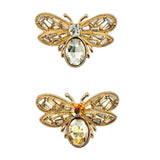 Gold Tone Crystal Bee Brooch Pin (P1664)(1.5x1in)