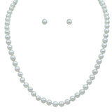 6mm Knotted White Pearl Earring & Necklace Set (16+3in)