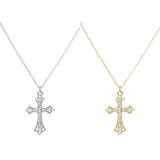 Crystal Syriac Cross Necklace (0.63x1in)