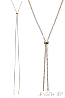 Rhinestone Slider Necklace - Available 3 Colors (47 Inches Long, 2mm Wide)