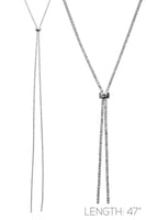 Rhinestone Slider Necklace - Available 3 Colors (47 Inches Long, 2mm Wide)