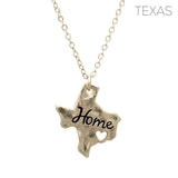 Texas Home State Map Necklace (16+3in)