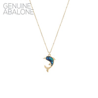 Genuine Abalone Dolphin Pendant Necklace