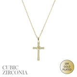 Cubic Zirconia Cross Knot Necklace (16+3in)