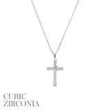 Cubic Zirconia Cross Knot Necklace (16+3in)