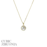 Cubic Zirconia Pearl Necklace (0.53x0.74in)(16+3in)