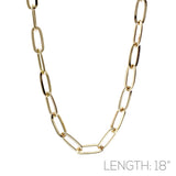 Paperclip Chain Necklace in Silver or Gold (18 + 3in)