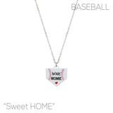 Baseball Home Plate Necklace (0.63x0.63in)(16+3in)