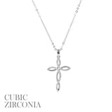 Cubic Zirconia Cross Marquise Necklace (16+2in)