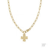 Gold Plated Hammered Cross Necklace