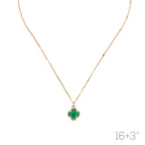 12mm Glass Bead Clover Necklace (16+3in)