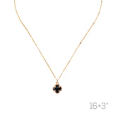 12mm Glass Bead Clover Necklace (16+3in)