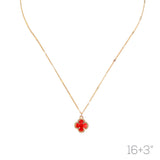 12mm Glass Bead Clover Necklace (16+3in)