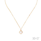 12mm Glass Bead Clover Necklace (16+3in)