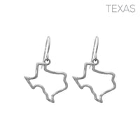 Texas Map Fish Hook Dangle Earrings (0.8x1in)