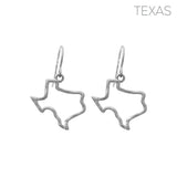 Texas Map Fish Hook Dangle Earrings (0.8x1in)