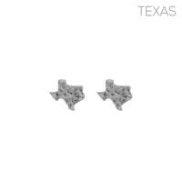 Texas Map Post Stud Earrings in Silver or Gold (0.63x0.6in)