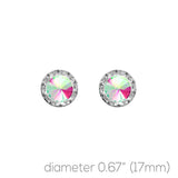 Silver Plated China Crystal 17mm Rondelle Post Earrings