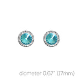 Silver Plated China Crystal 17mm Rondelle Post Earrings