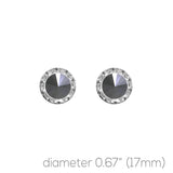 Silver Plated China Crystal 17mm Rondelle Post Earrings