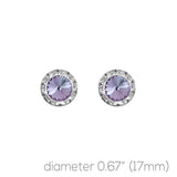 Silver Plated China Crystal 17mm Rondelle Post Earrings