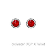 Silver Plated China Crystal 17mm Rondelle Post Earrings