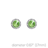 Silver Plated China Crystal 17mm Rondelle Post Earrings