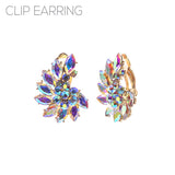 Marquise Cut Cluster Clip On Earrings (0.88x1.12in)