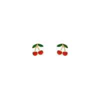Cherry Epoxy Post Earrings (0.63x0.6in)