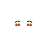 Cherry Epoxy Post Earrings (0.63x0.6in)