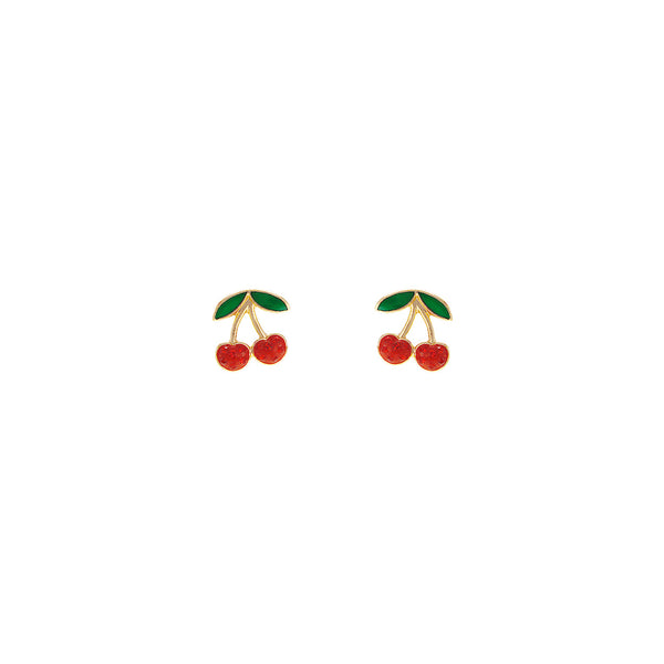 Cherry Epoxy Post Earrings (0.63x0.6in)