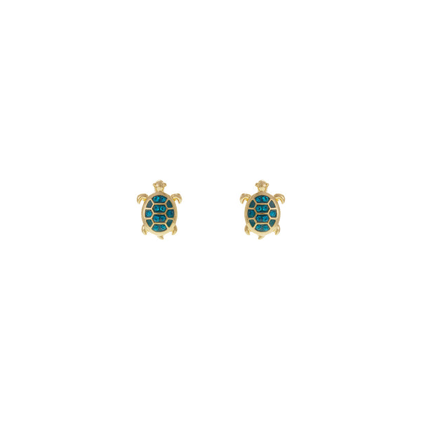 Turtle Epoxy Post Earrings (0.5x0.6in)