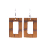 Rectangle Shape Leather Earrings - 3 Colors Available (1.12X2.3in)
