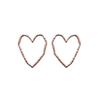 Irregular Line Heart Post Earrings in 3 Colors (1.5x1.75in)