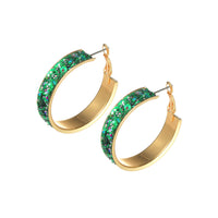 35 mm Glitter Hoop Earrings in 6 Colors (1.5x1.5in)